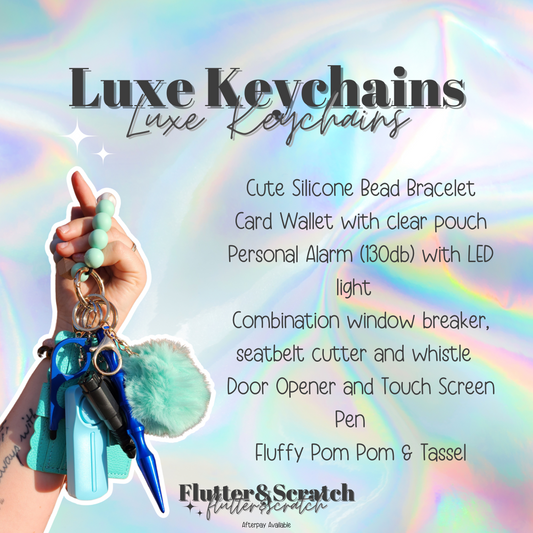 Beige & Black Luxe Keychain