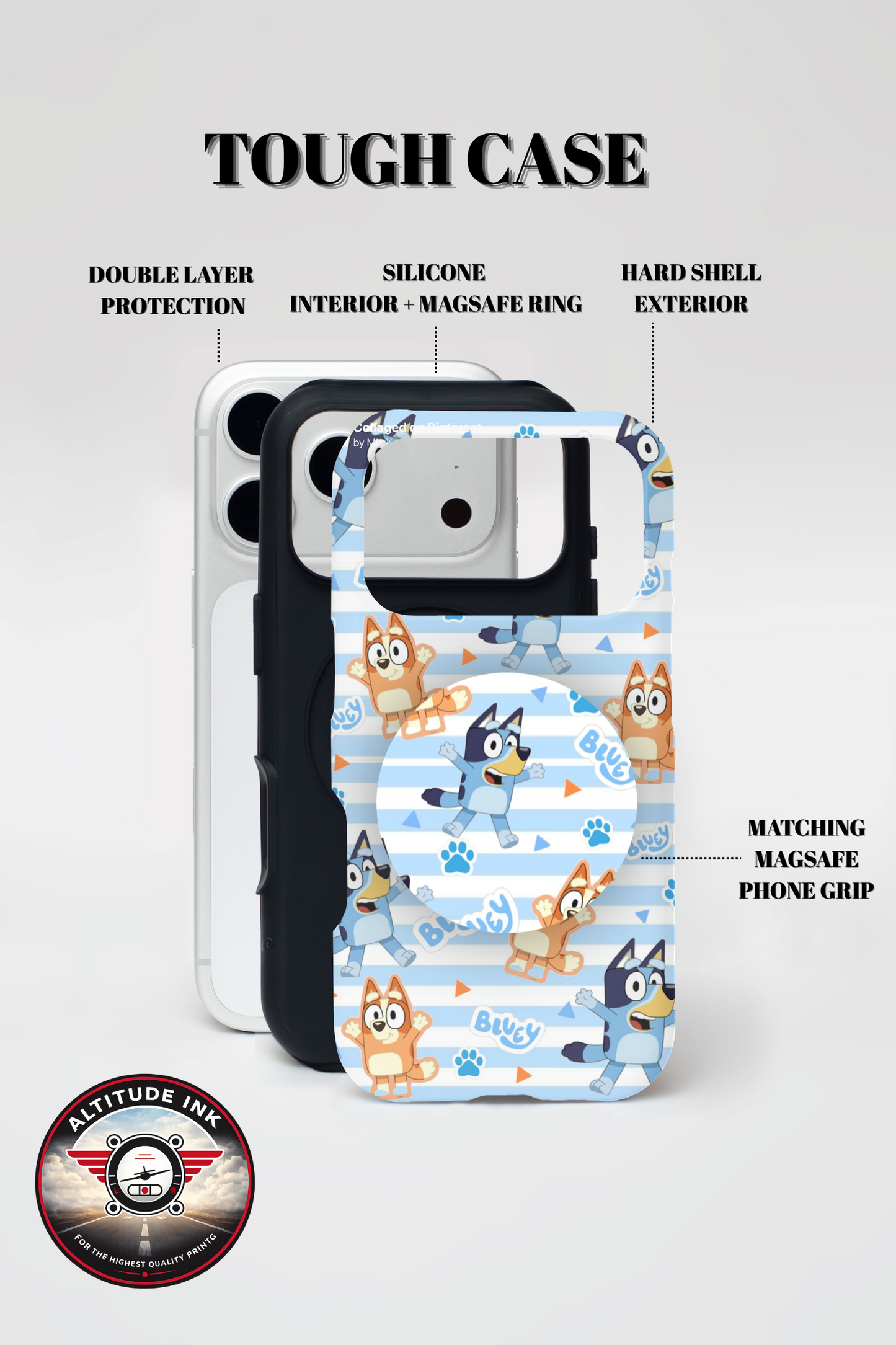 Blue Dog 2 MagSafe Tough Case + MagSafe Phone Grip
