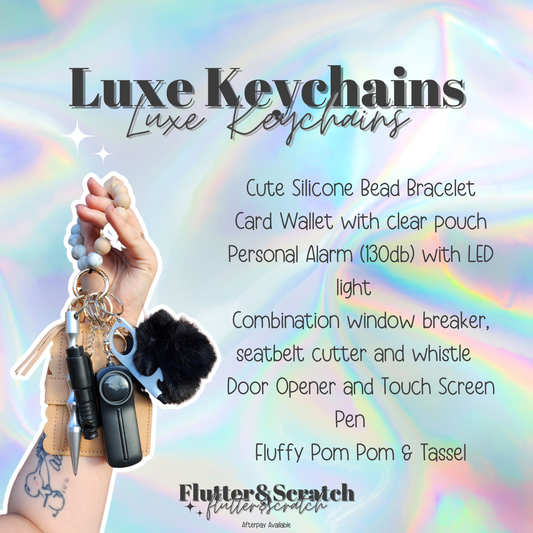 Beige & Black Luxe Keychain