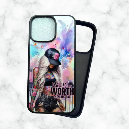 Know Your Worth Then Add Tax iPhone Case