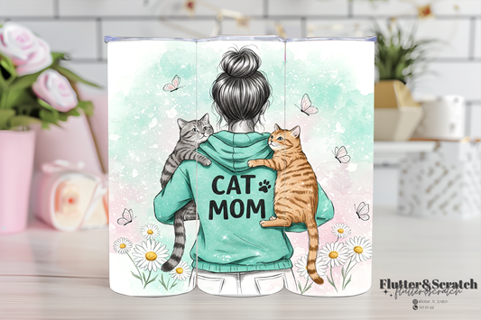 Cat Mom Green 20oz Tumbler